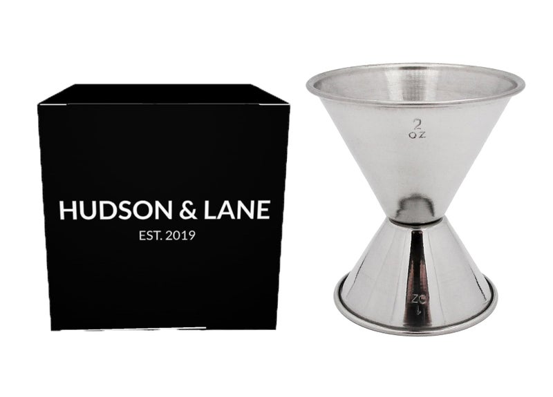 Hudson & Lane Stainless Steel Cocktail Barware Double Measuring Jigger 1 oz x 2 oz - Image 1